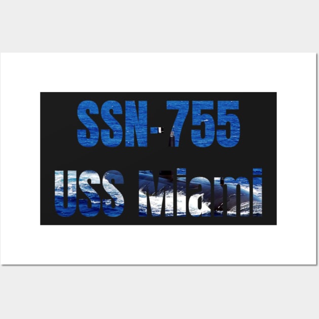 USS Miami (SSN-755), Navy Sailor Veteran Gift Wall Art by woormle